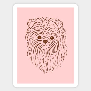 Affenpinscher (Pink and Brown) Sticker